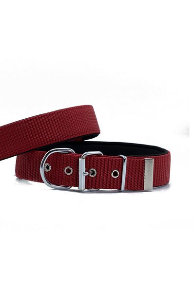 Doggie طوق كلب منسوج مريح أحمر صغير 4x47-55 سم