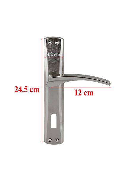 Badem10 Palace Interior Room Door Handle Inox with Mirror Suitable for Right Left Modern Metal Front Back Room Door Handles 1 Set