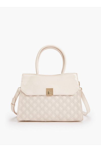 Flora Bella by Shoexpress Quilted Tote Bag with Detachable Strap and Zip Closure