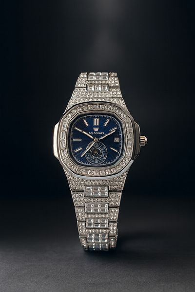 Goldpower Luxury Women's Wristwatch with Stone Calendar