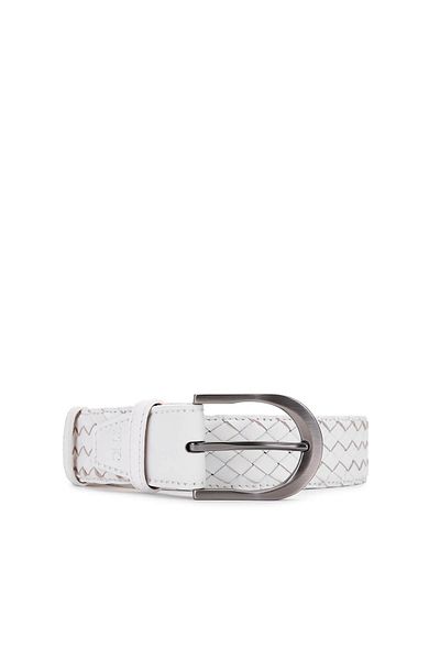 Tamer Tanca Men's Genuine Leather White Belt