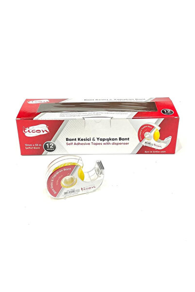 Ticon Tape with Tape Cutter 12Mm*33M Cello Tape Office Desk Tape