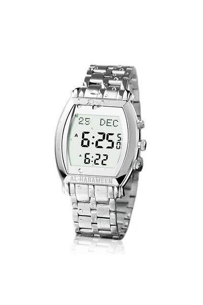 Alharameen Muslim Azan Time Watch for Prayer Islamic Qibla Wrist Clock for All Cities Waterproof