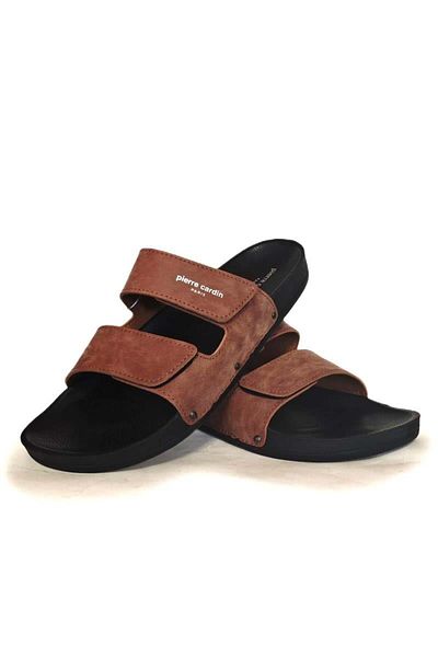 Pierre Cardin Men's Slippers 2Spc7019 7039 Velcro Tan