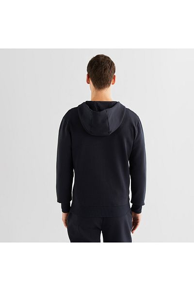Gant Men's Black Relaxed Fit Hooded Logo Sweatshirt