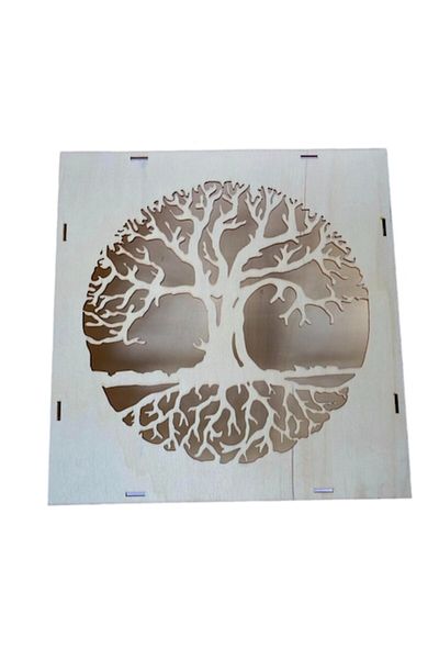 OEM Ramă pătrată din lemn, Copacul Vieții pentru mușchi, 29cm x 3cm