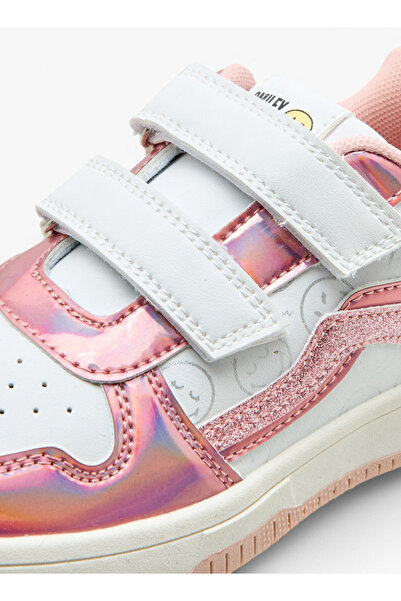 SMILEY World Printed Sneakers with Hook and Loop Closure