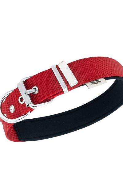 Doggie طوق كلب منسوج مريح كبير أحمر 3x47-55 سم
