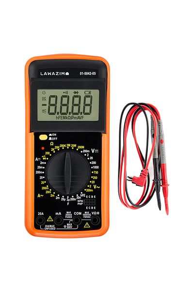 Lawazim Digital Multimeter - Auto-Ranging AC/DC Tester with LCD & Silicone Case for Home or Auto Use