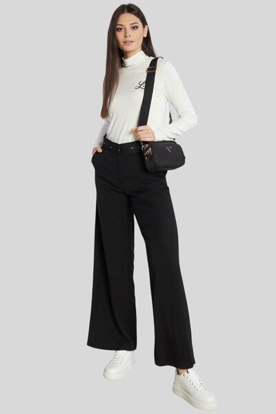 Liu Jo Kadın Terzi Kemerli Palazzo Pantolon Lacivert