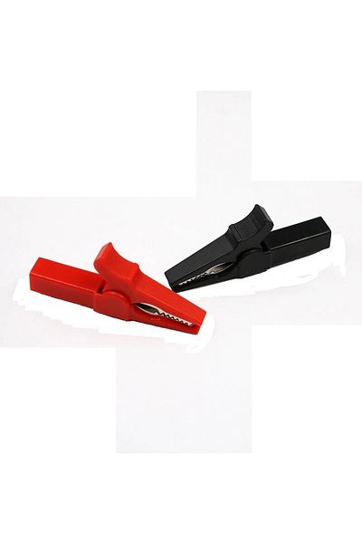 OEM Set of 2 alligator clips, 55mm, Red-Black