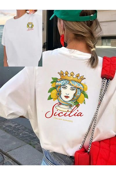 sole stories Premium Oversize Cut Short Sleeve Printed T-Shirt