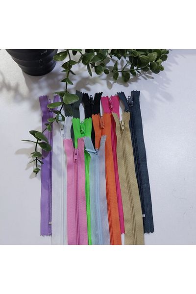 HOBİ Pants - Skirt Zipper (Mixed Color - Hidden / Regular 18 cm) - 10 Pieces
