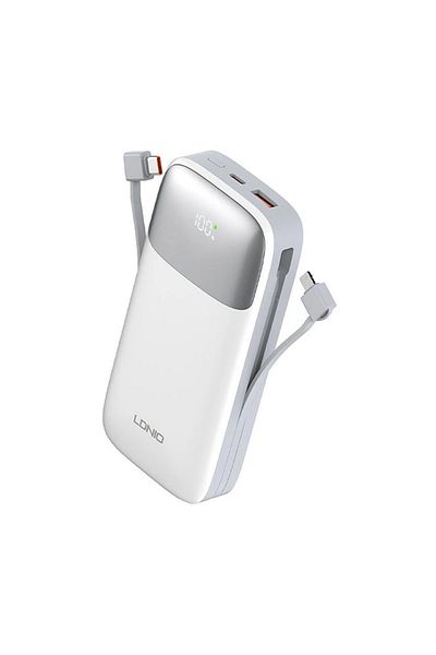 LDNIO 20000mAh Multi-Port Power Bank with Built-in Cables