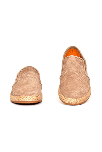 Tuna Genuine Suede Leather Beige Jut Sole Sports Men's Shoes - 245533