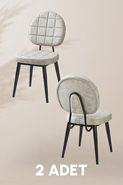 MYMASSA Tokyo Sandalye - Casa Gri Kumaş - Metal İskelet - Mutfak Sandalyesi -...