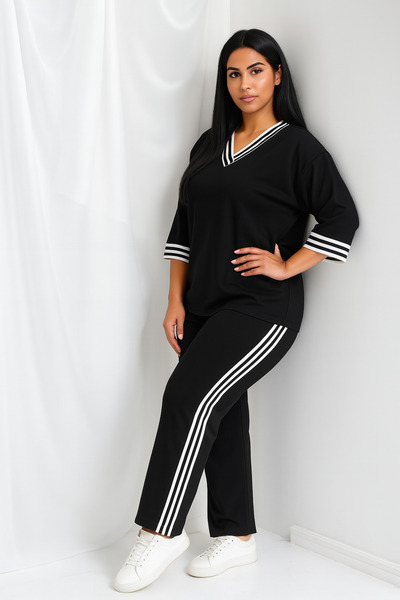 Mivoon Ριγέ κοστούμι Osho 100% Modal ύφασμα με ρίγες μαλακής υφής M-6XL