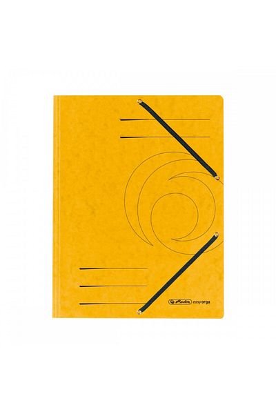 Herlitz Dosar plic A4, culoare galbenă, material carton, închidere elastică