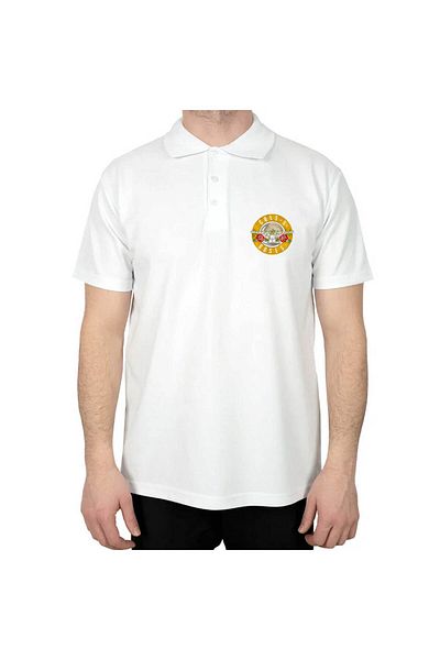 Z zepplin Guns N Roses Polo Neck White T-Shirt