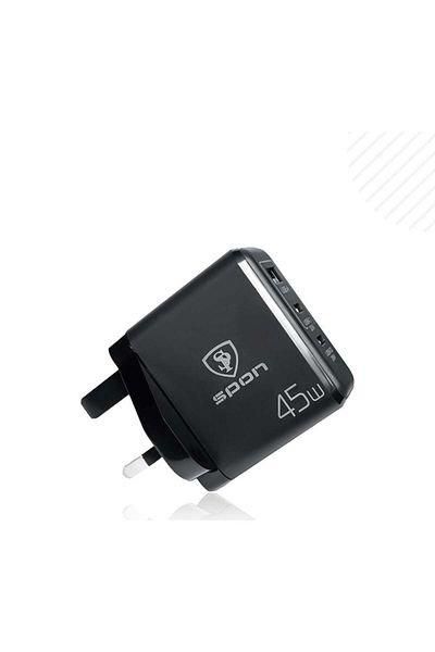 Spon 45W Universal Wall Charger (Type-C + USB Ports)