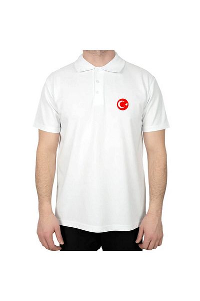Z zepplin Moon Star Polo Neck White T-Shirt