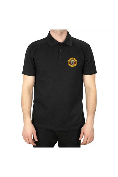 Z zepplin Guns N Roses Polo Neck Black T-Shirt
