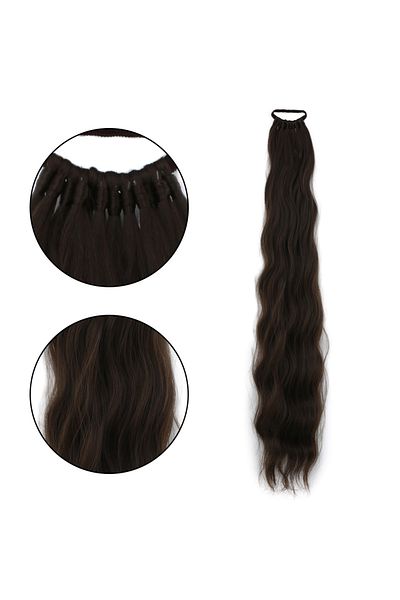 Mina Peruk Rubber Buckle Ponytail Water Wave - Dark Auburn