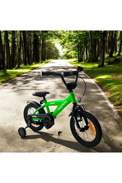 PROCART Bicicletă de 14 inch, roți de antrenament detașabile, cadru din oțel de 21,5 cm