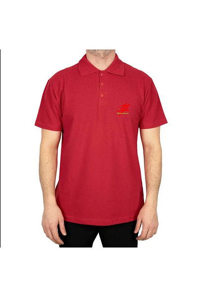 Z zepplin Hayabusa Logo Polo Neck Red T-Shirt