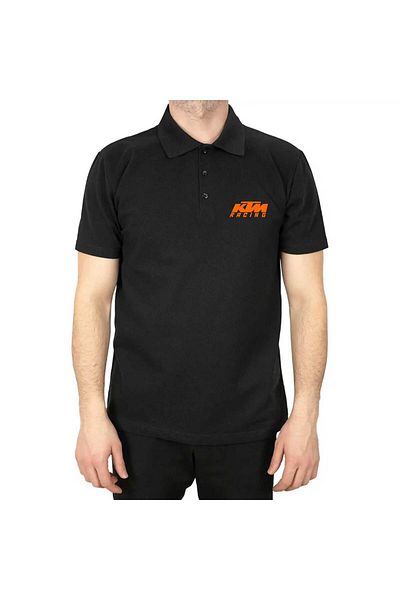 Z zepplin Ktm Racing Orange Logo Polo Neck Black T-Shirt