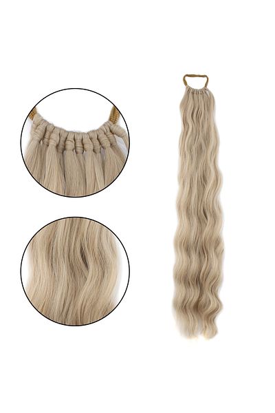 Mina Peruk Rubber Buckle Ponytail Water Wave - Auburn White Platinum Highlight