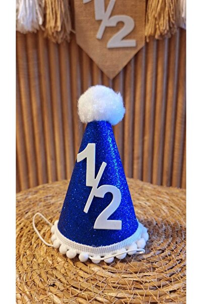 asöy 6 Months 6 Months Hat High Chair Wall Pennant Blue 1/2 Half Age Party Set of 3 Pennant