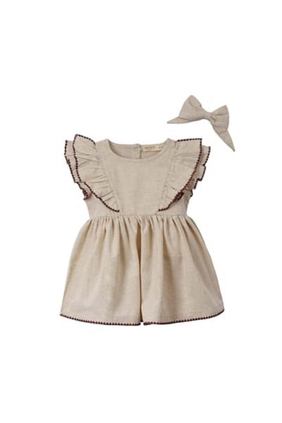 Necix's Firfir Detailed Dress Hair Band Set Beige