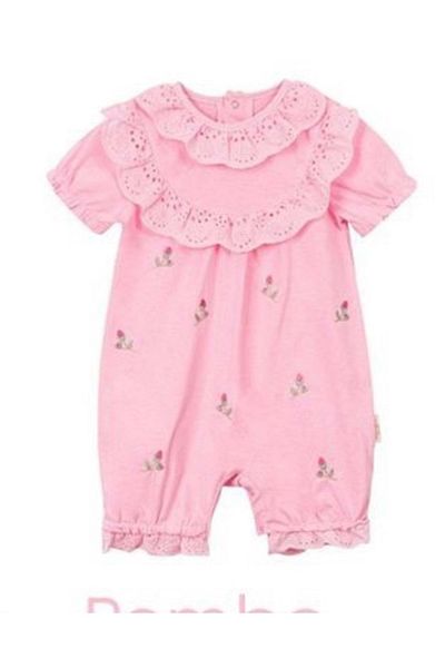 NECİXS BEBEE Tulip Fistulated Short Sleeve Short Jumpsuit Pink