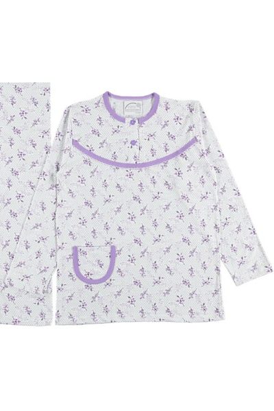 bipamuk Nora Line Design Women's Two Button Pajamas Suit Cotton Summer M–Xxl