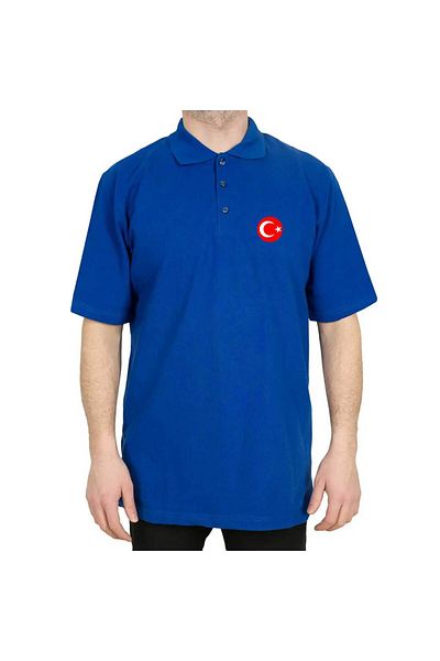 Z zepplin Moon Star Polo Neck Blue T-Shirt