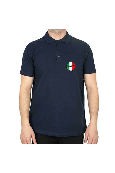 Z zepplin Μπλουζάκι Vespa Logo Polo Neck Navy Blue