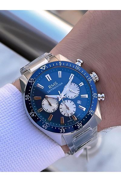 RMS Romanson Steel Case & Band 5 Atm Water Resistant 2 Year Guarantee Men Wrist Watch Ag1635.03