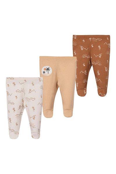 NECİXS BEBEE Palm Tree Triple Booties Pants Set Beige