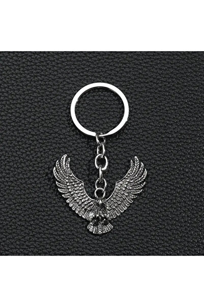 ELENKA سلسلة مفاتيح موديل النسر النسر باللون الفضي