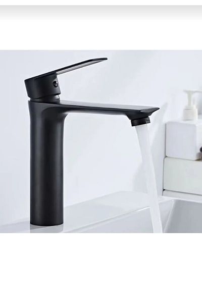 TOPTANFONİ Sink Bathroom Faucet Black Modern Design