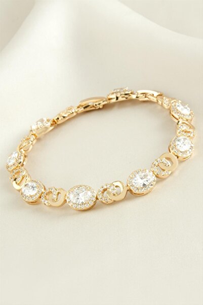 TakÇalıştır Xuping Oval Zircon Stone Luxury Steel Bracelet Natural Stone Brac...
