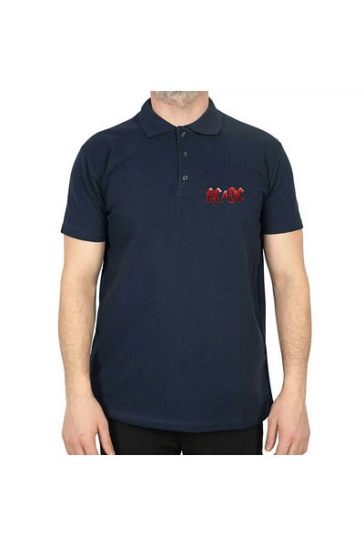Z zepplin Μπλουζάκι AC DC Distort Polo Neck Navy Blue
