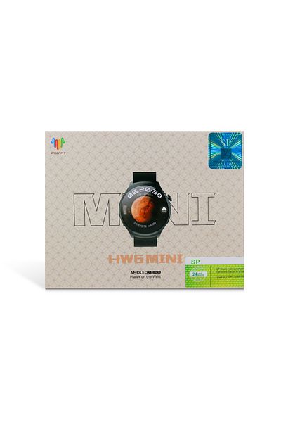 SP HW6 MINI Smart Watch – AMOLED Display | Heart Rate and Blood Pressure Measurement | Stylish Grey Design
