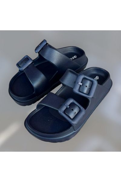 AkınalBella Unisex Double Buckle Eva Soft Soft Sole Beach Pool Slippers