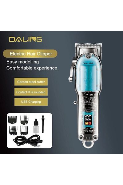 daling Aparat de tuns transparent LCD cu afisaj digital, reincarcabil bleu