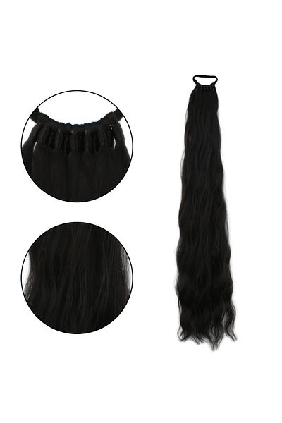 Mina Peruk Rubber Buckle Ponytail Water Wave - Brown