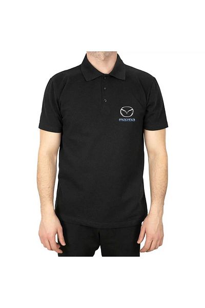 Z zepplin Mazda Logo Polo Neck Black T-Shirt