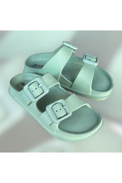AkınalBella unisex διπλή πόρπη eva μαλακή μαλακή σόλα παντόφλες πισίνας παραλίας