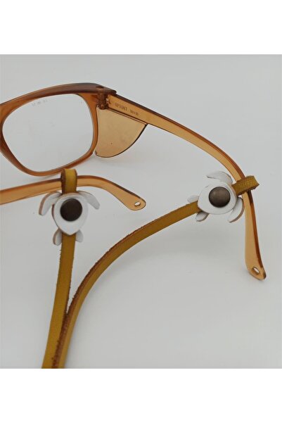 İSTANBUL SANDALET حزام نظارات شمسية من الجلد الطبيعي بتصميم خاص، حزام أصفر، ه...